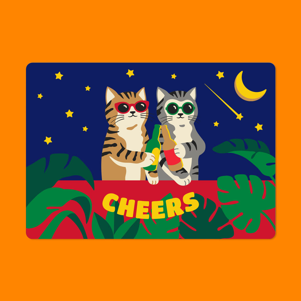 렌티큘러 카드(S) - Drunken Cats